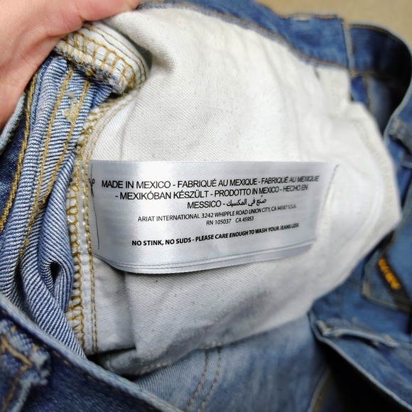 Ariat Rebar M4 Relaxed Bootcut Jeans Mens 38x34 Blue Denim Western Work Wear - Picture 7 of 10